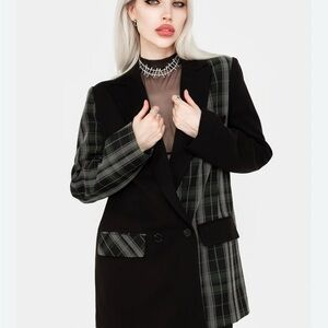 Disturbia Black-Dark Green Blazer